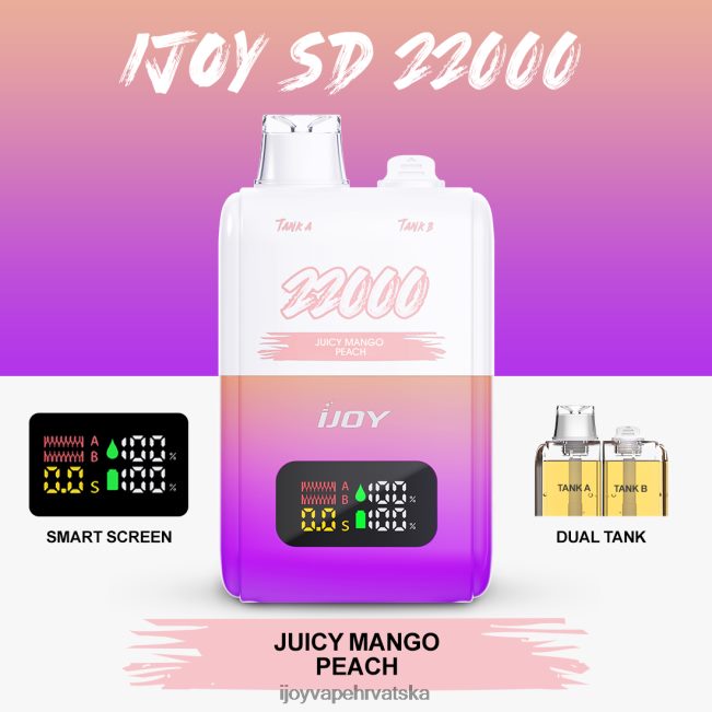 iJOY SD 22000 za jednokratnu upotrebu sočna mango breskva iJOY vape price NT4J2H156